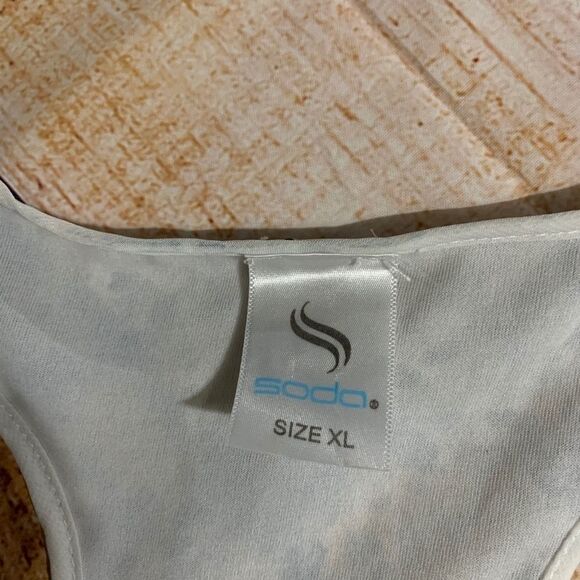 SODA SHEER RACER BACK FLORAL CAMISOLE BLOUSE - Picture 3 of 3